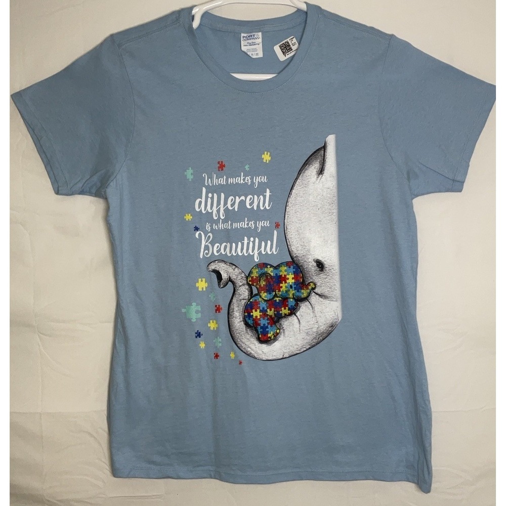 NWOT Women's Light Blue Tee What Makes You Different Makes You Beautiful - XL